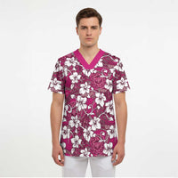 Piqi Bula Fiji Scrub Top Fijian Tapa Seamless Hibiscus - Polynesian Pride