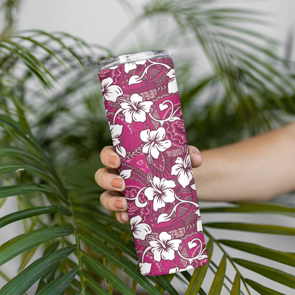 Piqi Bula Fiji Skinny Tumbler Fijian Tapa Seamless Hibiscus - Polynesian Pride