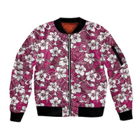 Piqi Bula Fiji Sleeve Zip Bomber Jacket Fijian Tapa Seamless Hibiscus - Polynesian Pride