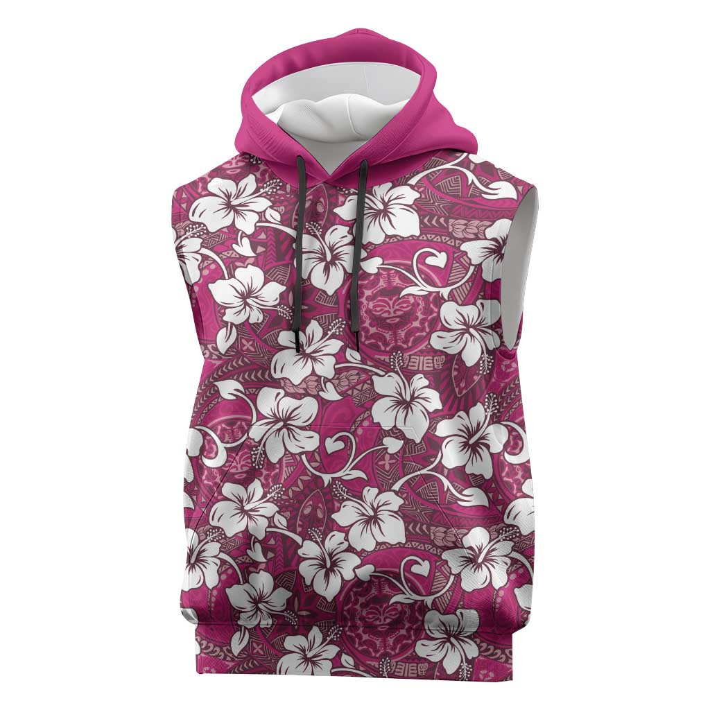 Piqi Bula Fiji Sleeveless Hoodie Fijian Tapa Seamless Hibiscus - Polynesian Pride