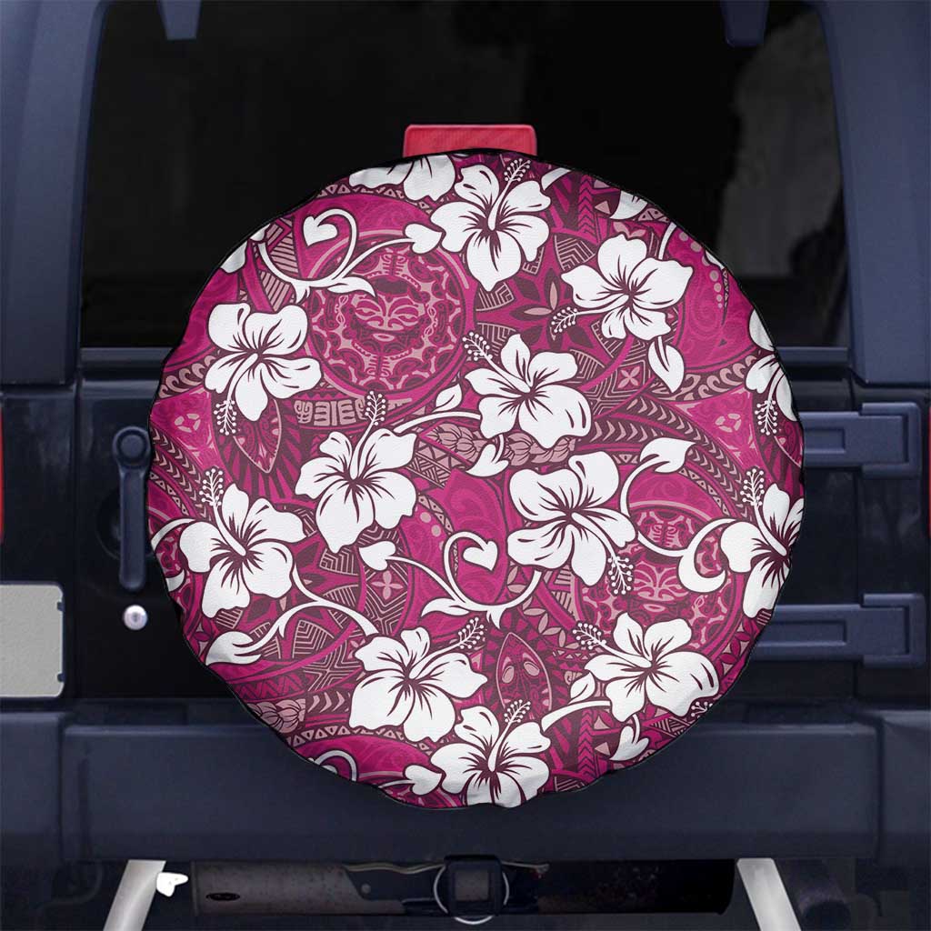 Piqi Bula Fiji Spare Tire Cover Fijian Tapa Seamless Hibiscus - Polynesian Pride