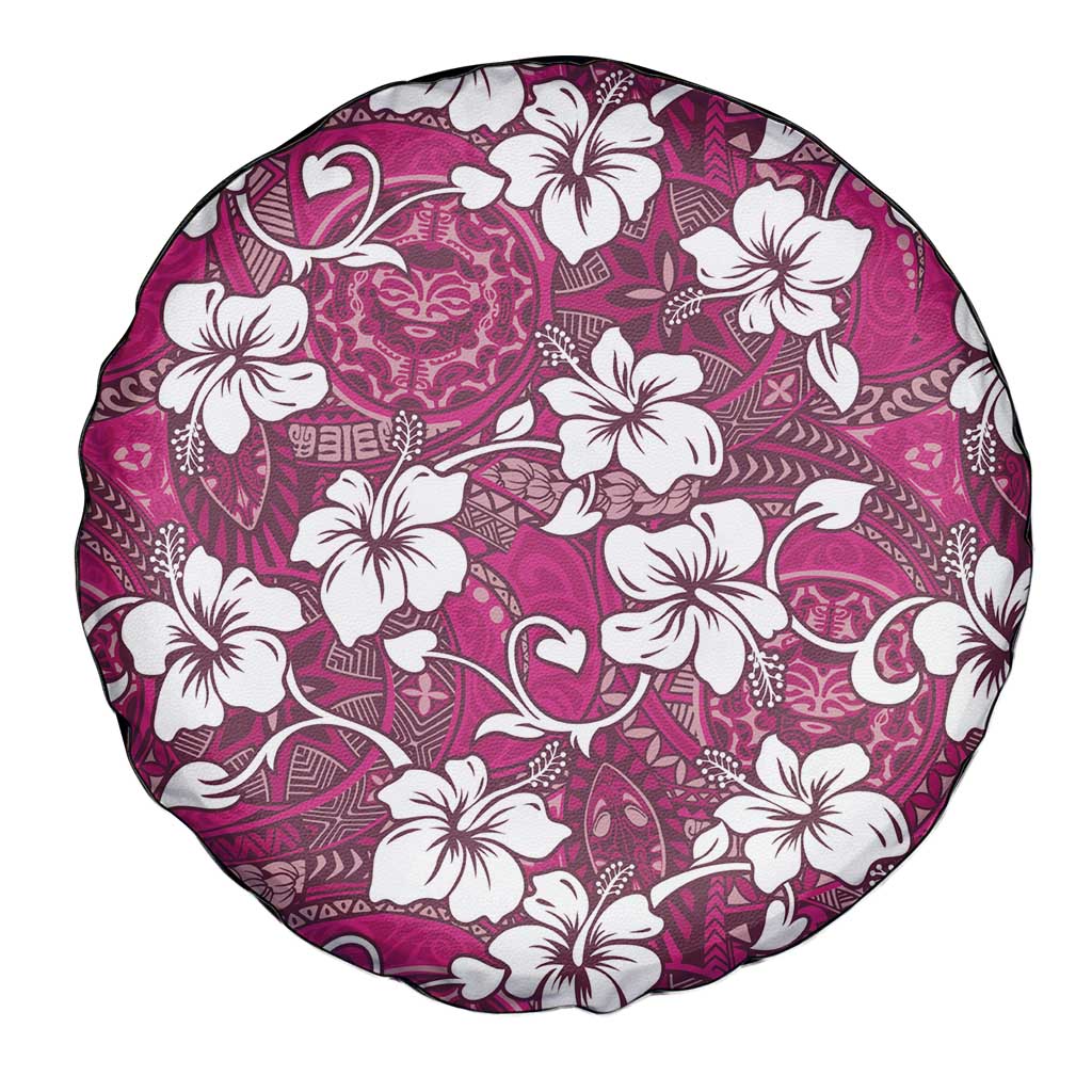Piqi Bula Fiji Spare Tire Cover Fijian Tapa Seamless Hibiscus - Polynesian Pride