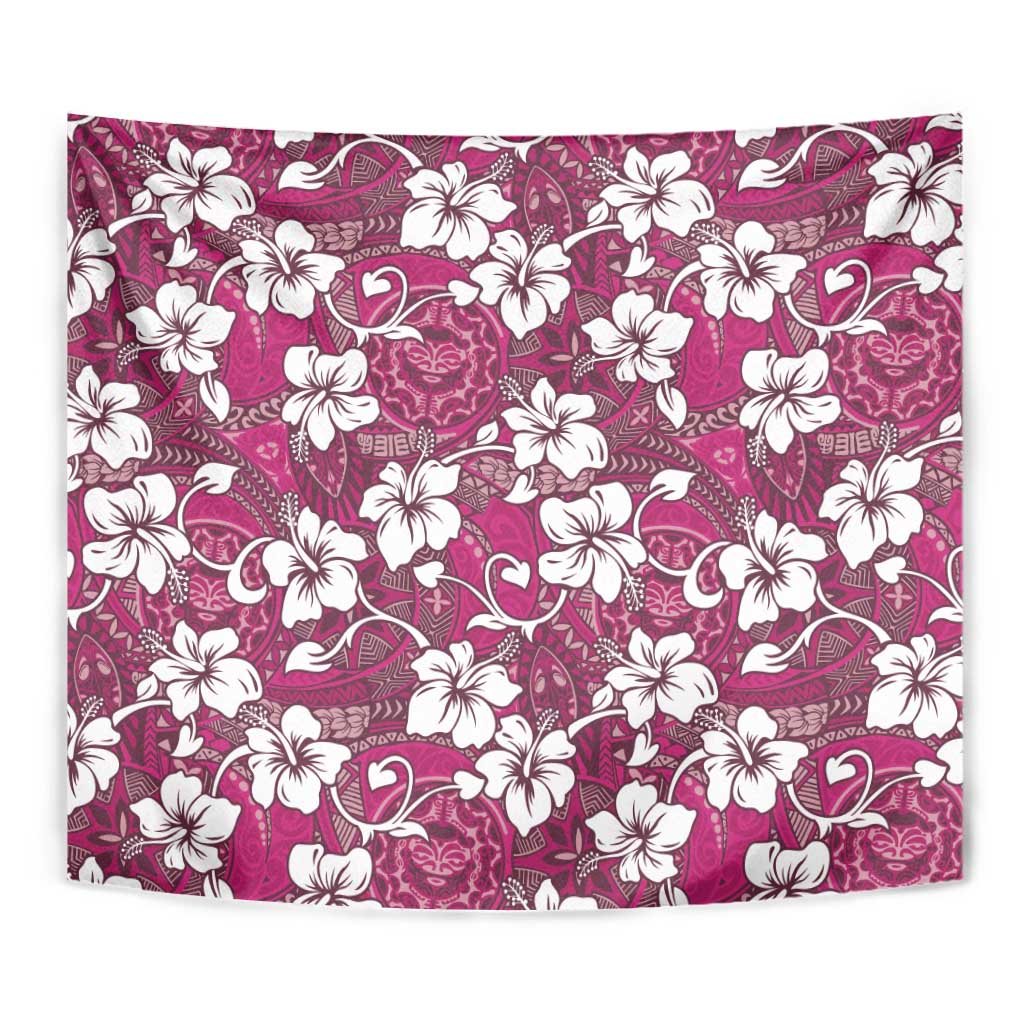 Piqi Bula Fiji Tapestry Fijian Tapa Seamless Hibiscus - Polynesian Pride