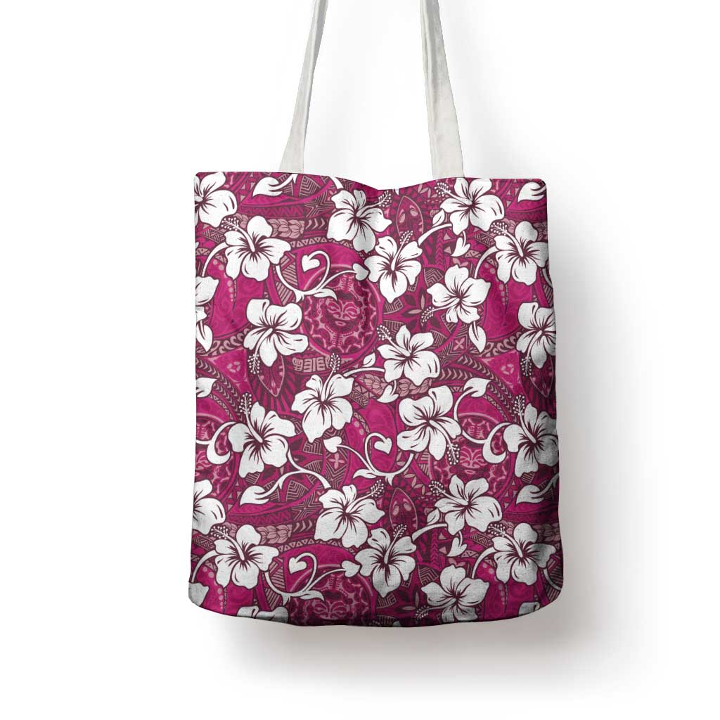Piqi Bula Fiji Tote Bag Fijian Tapa Seamless Hibiscus - Polynesian Pride