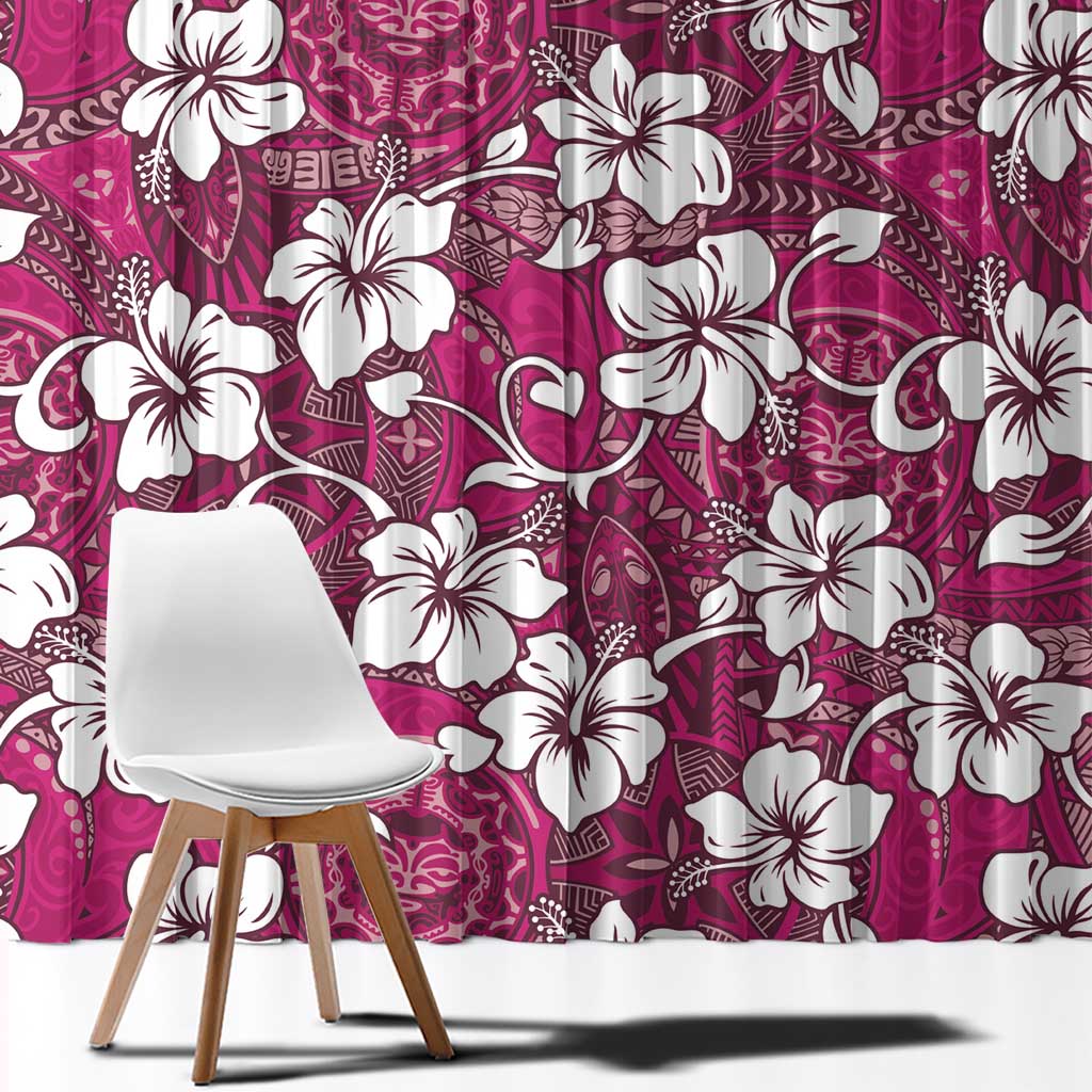 Piqi Bula Fiji Window Curtain Fijian Tapa Seamless Hibiscus - Polynesian Pride