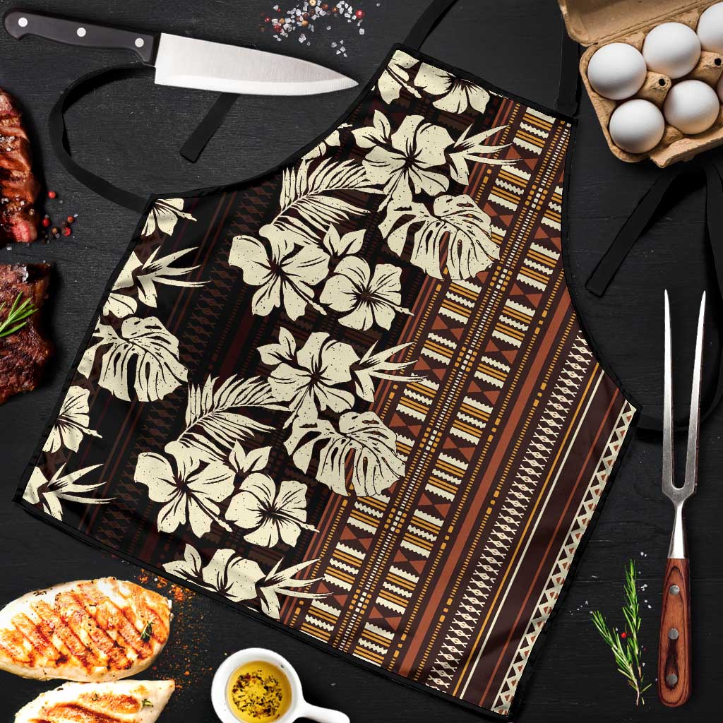 Bula Fiji Masi Apron Tapa Tropical Hibiscus Half Stylized - Polynesian Pride