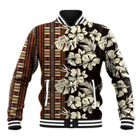 Bula Fiji Masi Baseball Jacket Tapa Tropical Hibiscus Half Stylized - Polynesian Pride