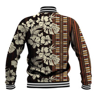 Bula Fiji Masi Baseball Jacket Tapa Tropical Hibiscus Half Stylized - Polynesian Pride