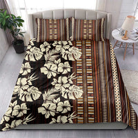 Bula Fiji Masi Bedding Set Tapa Tropical Hibiscus Half Stylized - Polynesian Pride