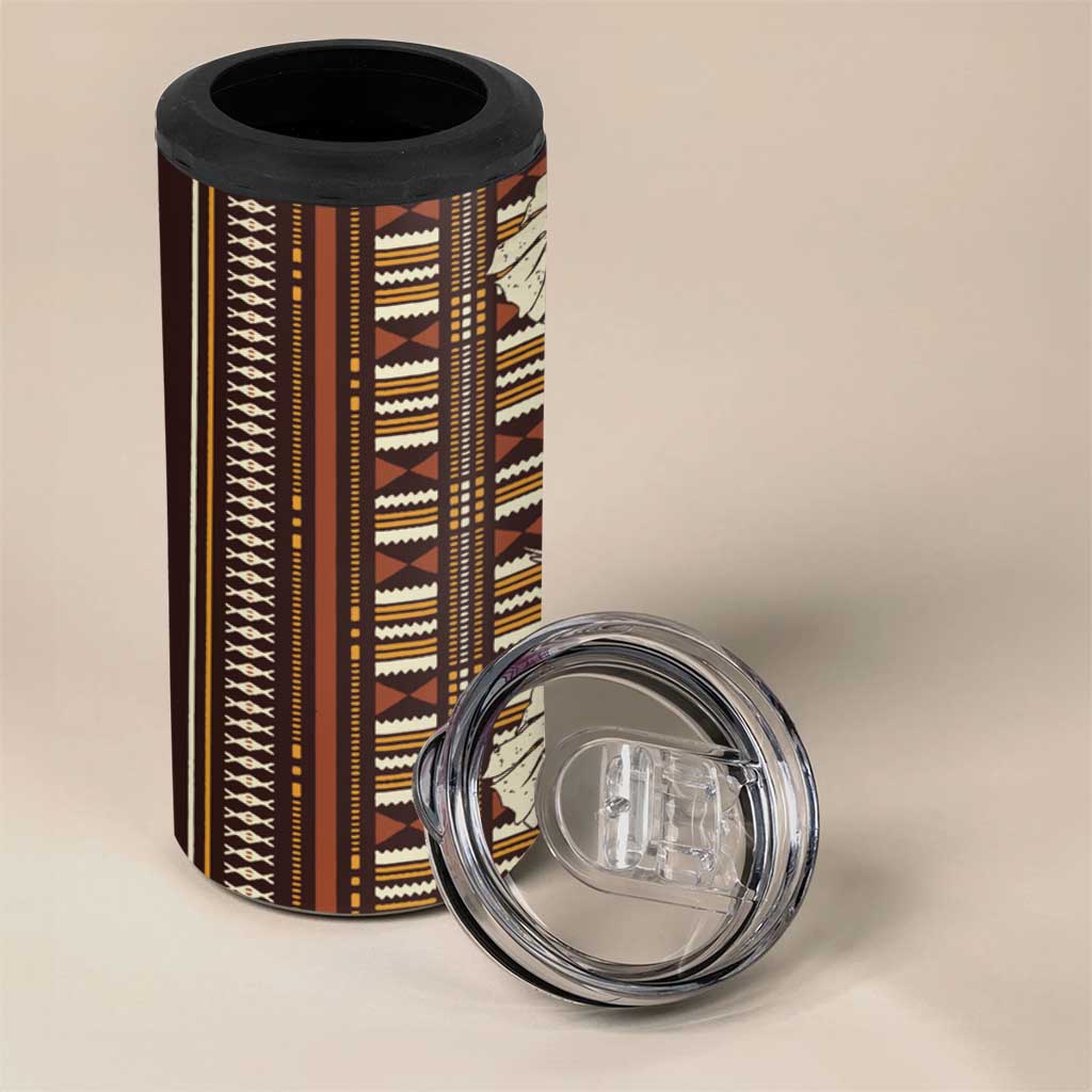 Bula Fiji Masi 4 in 1 Can Cooler Tumbler Tapa Tropical Hibiscus Half Stylized - Polynesian Pride