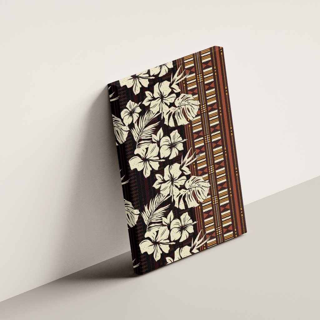 Bula Fiji Masi Canvas Wall Art Tapa Tropical Hibiscus Half Stylized - Polynesian Pride