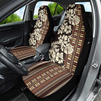 Bula Fiji Masi Car Seat Cover Tapa Tropical Hibiscus Half Stylized - Polynesian Pride