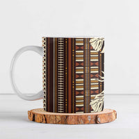 Bula Fiji Masi Ceramic Mug Tapa Tropical Hibiscus Half Stylized - Polynesian Pride