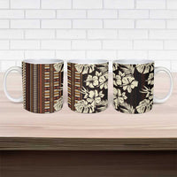 Bula Fiji Masi Ceramic Mug Tapa Tropical Hibiscus Half Stylized - Polynesian Pride