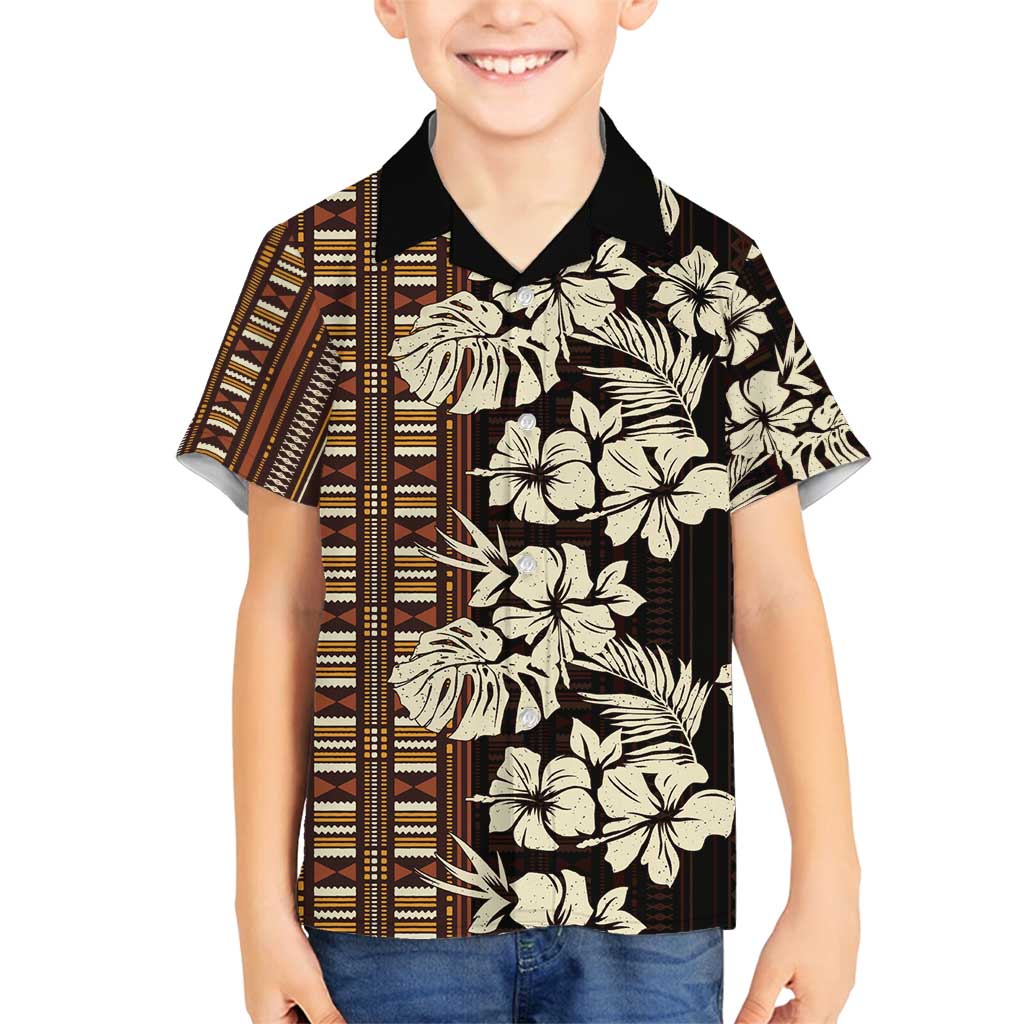 Bula Fiji Masi Family Matching Puletasi and Hawaiian Shirt Tapa Tropical Hibiscus Half Stylized - Polynesian Pride
