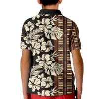 Bula Fiji Masi Kid Polo Shirt Tapa Tropical Hibiscus Half Stylized - Polynesian Pride