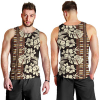 Bula Fiji Masi Men Tank Top Tapa Tropical Hibiscus Half Stylized - Polynesian Pride