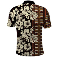 Bula Fiji Masi Polo Shirt Tapa Tropical Hibiscus Half Stylized - Polynesian Pride