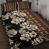 Bula Fiji Masi Quilt Bed Set Tapa Tropical Hibiscus Half Stylized - Polynesian Pride