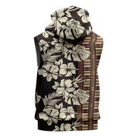 Bula Fiji Masi Sleeveless Zip Hoodie Tapa Tropical Hibiscus Half Stylized - Polynesian Pride