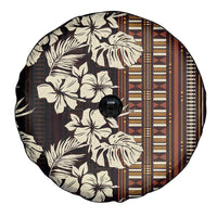 Bula Fiji Masi Spare Tire Cover Tapa Tropical Hibiscus Half Stylized - Polynesian Pride