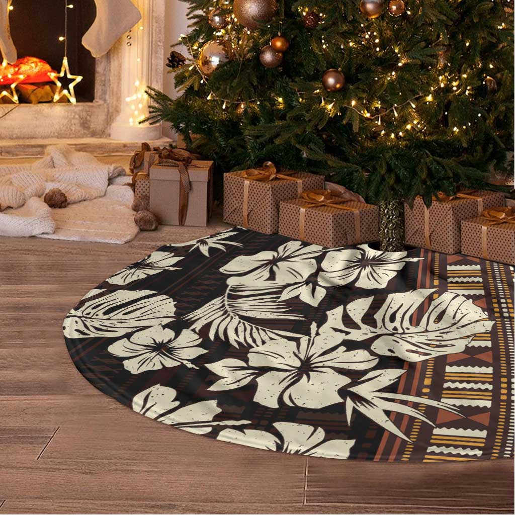 Bula Fiji Masi Tree Skirt Tapa Tropical Hibiscus Half Stylized - Polynesian Pride