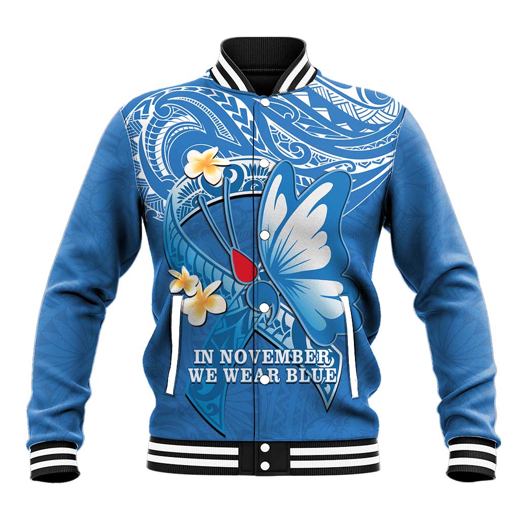 Polynesia Diabetes Awareness Month Baseball Jacket In November We Wear Blue