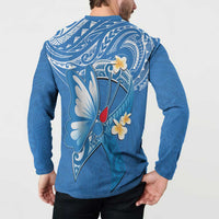 Polynesia Diabetes Awareness Month Button Sweatshirt In November We Wear Blue