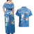 Polynesia Diabetes Awareness Month Couples Matching Off Shoulder Maxi Dress and Hawaiian Shirt In November We Wear Blue