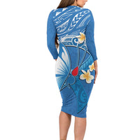 Polynesia Diabetes Awareness Month Family Matching Long Sleeve Bodycon Dress and Hawaiian Shirt In November We Wear Blue