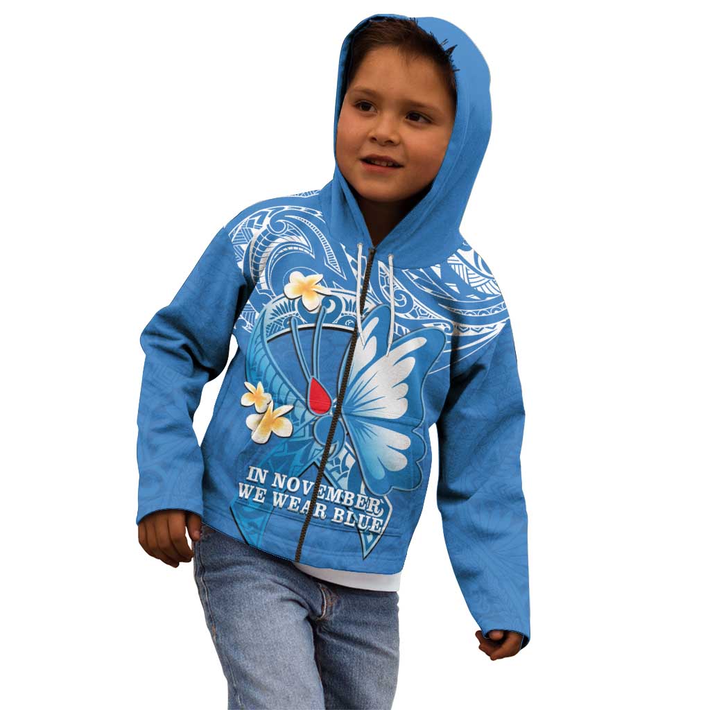 Polynesia Diabetes Awareness Month Kid Hoodie In November We Wear Blue