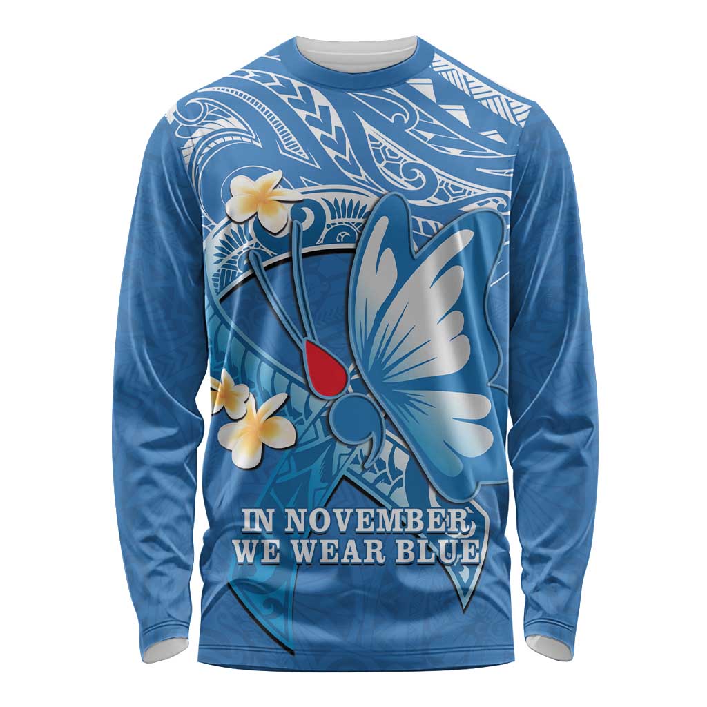 Polynesia Diabetes Awareness Month Long Sleeve Shirt In November We Wear Blue