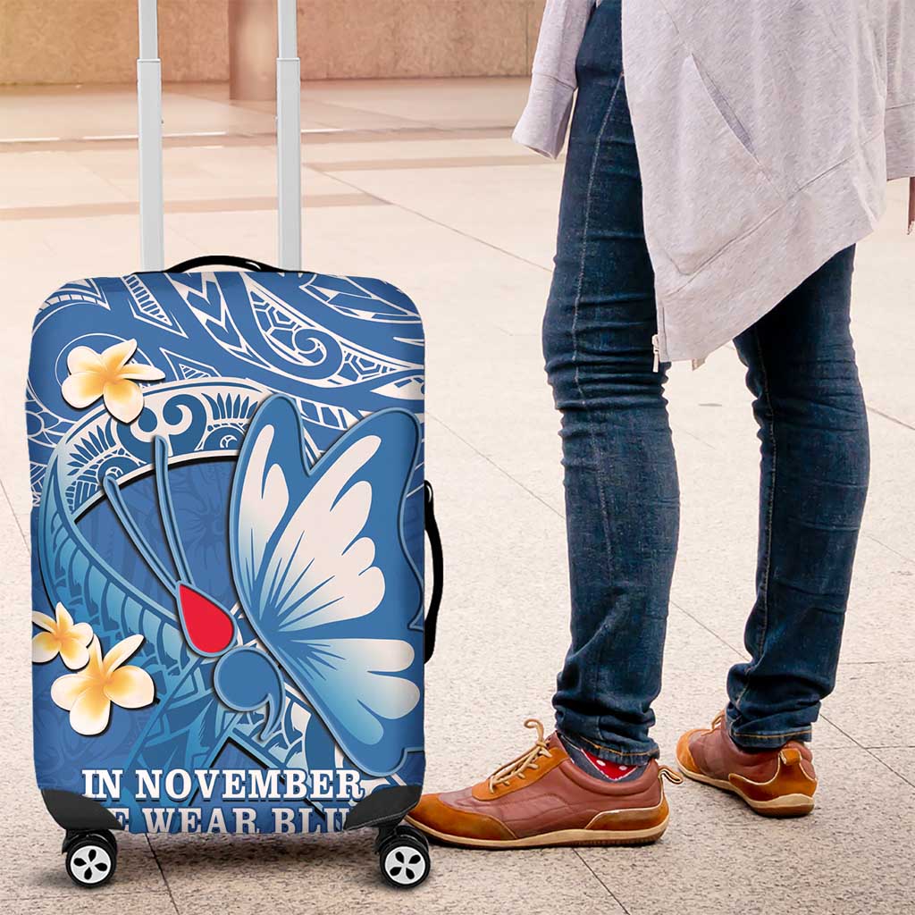 Polynesia Diabetes Awareness Month Luggage Cover In November We Wear Blue