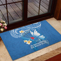 Polynesia Diabetes Awareness Month Rubber Doormat In November We Wear Blue
