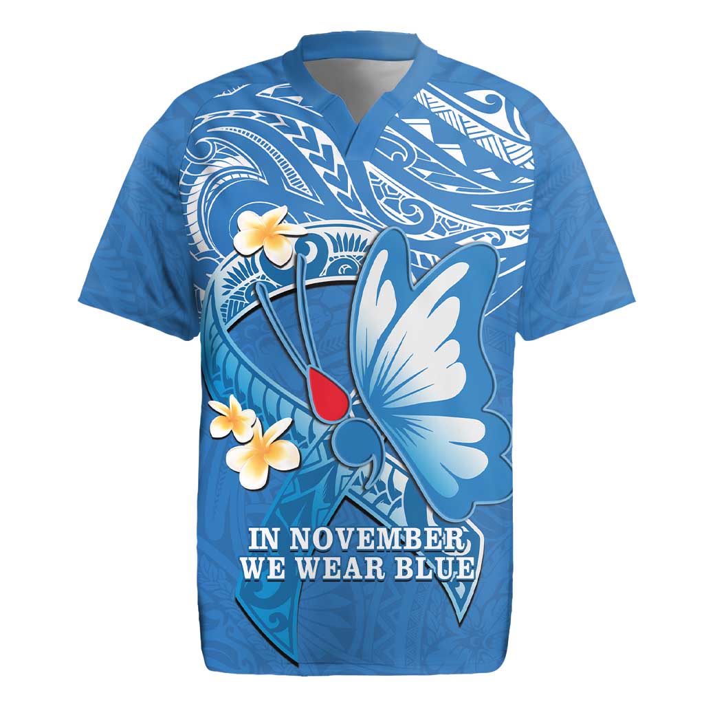 Polynesia Diabetes Awareness Month Rugby Jersey In November We Wear Blue
