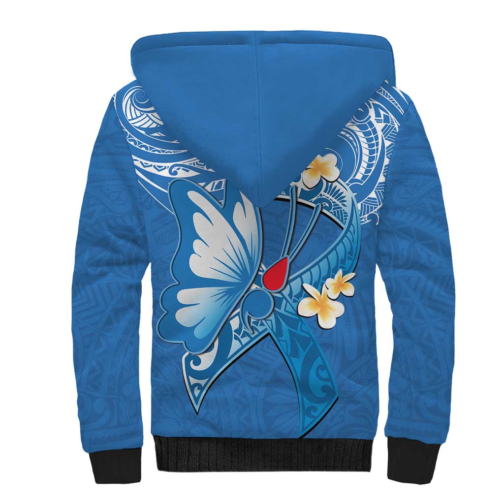 Polynesia Diabetes Awareness Month Sherpa Hoodie In November We Wear Blue