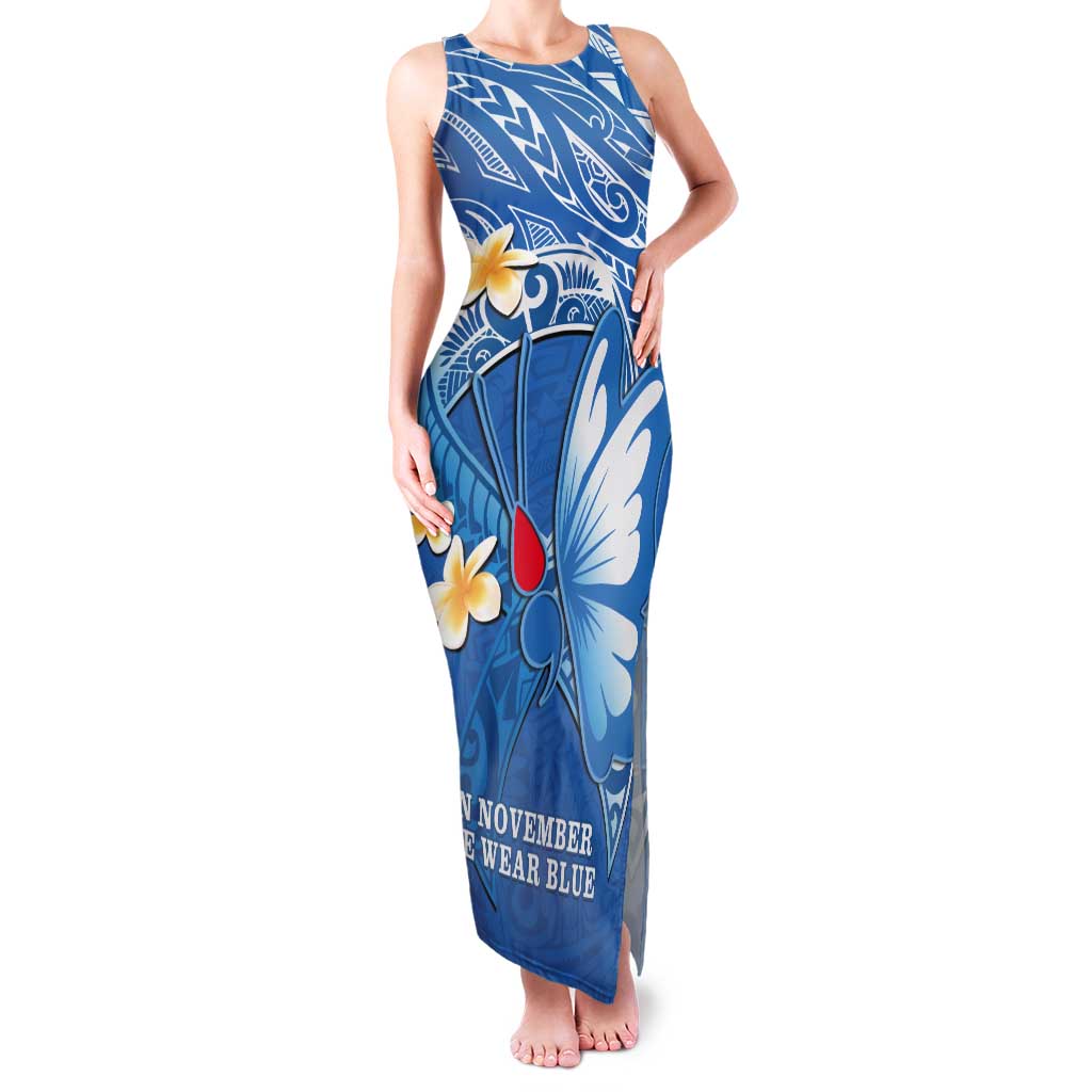 Polynesia Diabetes Awareness Month Tank Maxi Dress In November We Wear Blue