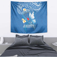 Polynesia Diabetes Awareness Month Tapestry In November We Wear Blue