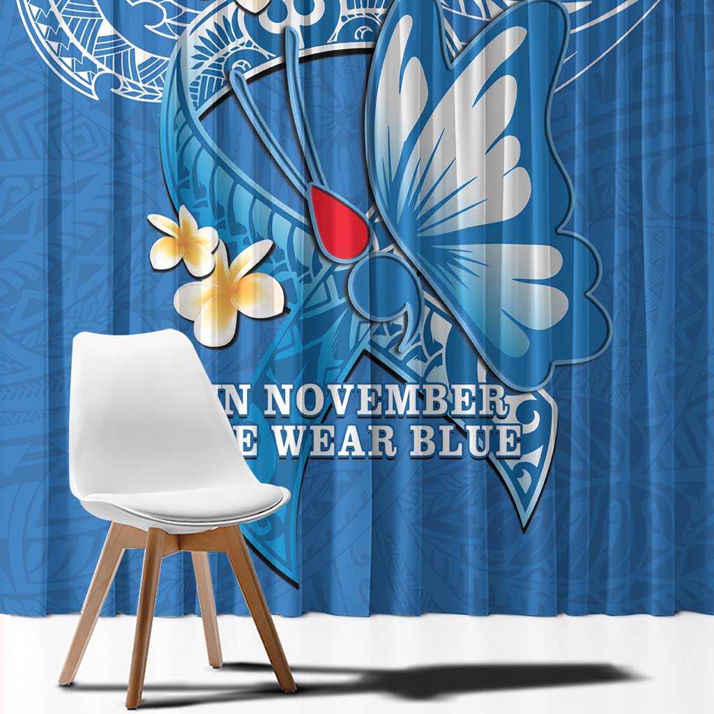 Polynesia Diabetes Awareness Month Window Curtain In November We Wear Blue