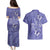 Polynesia Stomach Cancer Awareness Couples Matching Puletasi and Hawaiian Shirt Periwinkle Ribbon Brave Strong!