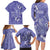 Polynesia Stomach Cancer Awareness Family Matching Long Sleeve Bodycon Dress and Hawaiian Shirt Periwinkle Ribbon Brave Strong!
