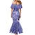 Polynesia Stomach Cancer Awareness Family Matching Mermaid Dress and Hawaiian Shirt Periwinkle Ribbon Brave Strong!