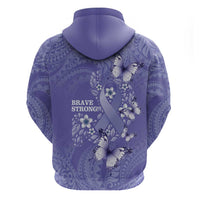 Polynesia Stomach Cancer Awareness Hoodie Periwinkle Ribbon Brave Strong!