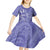 Polynesia Stomach Cancer Awareness Kid Short Sleeve Dress Periwinkle Ribbon Brave Strong!
