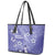 Polynesia Stomach Cancer Awareness Leather Tote Bag Periwinkle Ribbon Brave Strong!