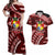 Malo e lelei Tonga Couples Matching Off Shoulder Maxi Dress and Hawaiian Shirt Tongan Ngatu Pattern Red Version LT14 Red - Polynesian Pride