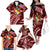 Malo e lelei Tonga Family Matching Off Shoulder Long Sleeve Dress and Hawaiian Shirt Tongan Ngatu Pattern Red Version LT14 - Polynesian Pride