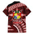 Malo e lelei Tonga Family Matching Off Shoulder Long Sleeve Dress and Hawaiian Shirt Tongan Ngatu Pattern Red Version LT14 - Polynesian Pride