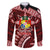 Malo e lelei Tonga Family Matching Off Shoulder Long Sleeve Dress and Hawaiian Shirt Tongan Ngatu Pattern Red Version LT14 Dad's Shirt - Long Sleeve Red - Polynesian Pride