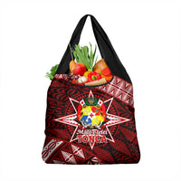 Malo e lelei Tonga Grocery Bag Tongan Ngatu Pattern Red Version